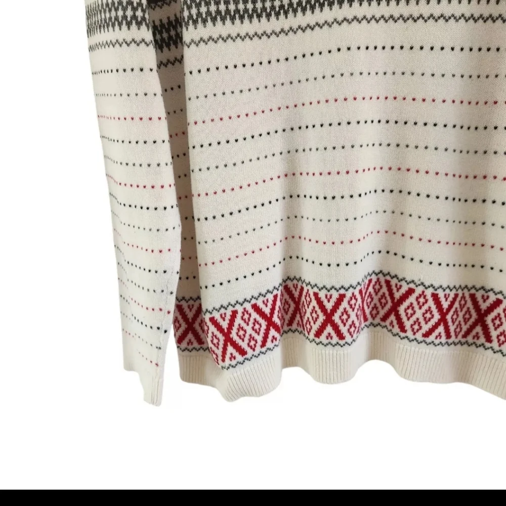 Talbots Womens XL Cotton Cashmere Fair Isle Sweater Ski Pullover - Picture 6 of 8